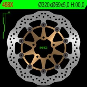 Disco de freno NG BRAKES ondulado 458X Ø320 x Ø69 x 5 - Motoshop