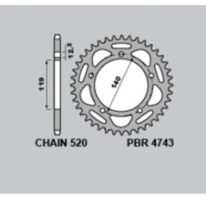 Corona PBR aluminio ultraligero anodizado duro 4743 - 520 - 1122395003