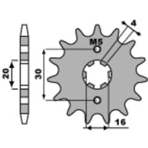 Piñón PBR 15 dientes acero 710-tipo paso 428 Cagiva - Motoshop